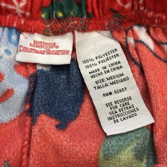 Lampoons Christmas Vacation Xmas Tree Moose Menorah Red Lounge PJ Pants Medium - Picture 3 of 6